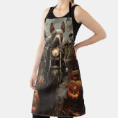 Bull Terrier Riding Motorrad Halloween Beängstigen Schürze (InSitu)