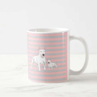 Bull Terrier-rosa Hintergrund Kaffeetasse