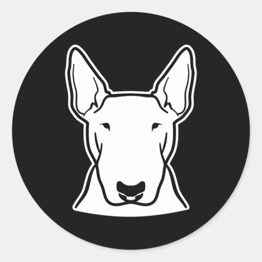 Bull Terrier Runder Aufkleber (Vorderseite)