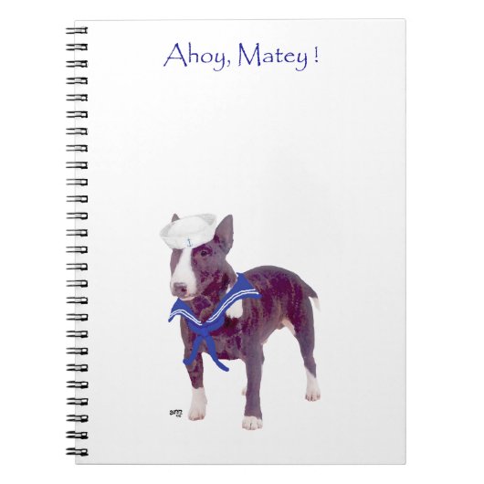 Bull Terrier Sailor Notebook Notizblock (Vorderseite)