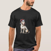 Bull Terrier Santa Claus Hat Frohe Weihnachtshunde T-Shirt (Vorderseite)