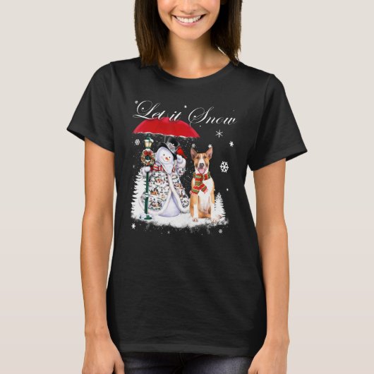 Bull Terrier Santa Dog Weihnachtsschneemann Xmas P T-Shirt (Vorderseite)