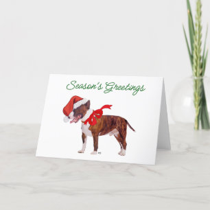 Bull Terrier Santa Feiertagskarte