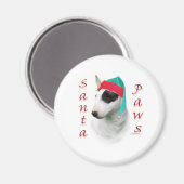 Bull Terrier Santa Paws Magnet (Vorderseite/Rückseite)