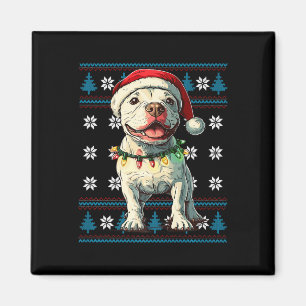 Bull Terrier Santa Xmas Tree Lights Ugly Weihnacht Magnet