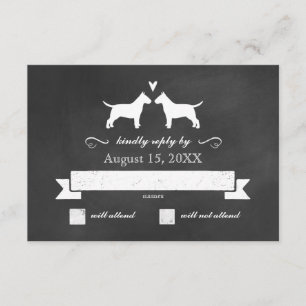 Bull Terrier Silhouetten Hochzeitsantwort UAWG RSVP Karte