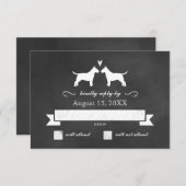 Bull Terrier Silhouetten Hochzeitsantwort UAWG RSVP Karte (Vorne/Hinten)