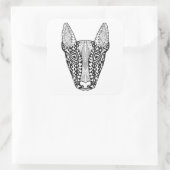 Bull Terrier Sketch Quadratischer Aufkleber (Tasche)