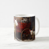 Bull Terrier Snowy Sleigh Weihnachtsdekor Kaffeetasse (VorderseiteRechts)