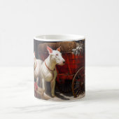 Bull Terrier Snowy Sleigh Weihnachtsdekor Kaffeetasse (Mittel)