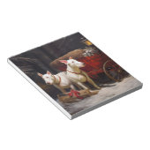 Bull Terrier Snowy Sleigh Weihnachtsdekor Notizblock (angewinkelt)