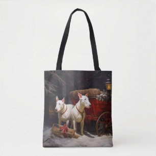 Bull Terrier Snowy Sleigh Weihnachtsdekor Tasche