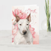 Bull Terrier Soft Pink Botanical Blooms Get Well Karte (Vorderseite)