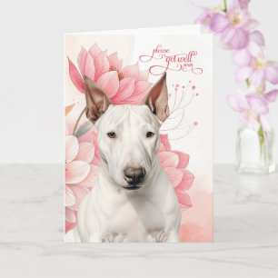 Bull Terrier Soft Pink Botanische Blüten Gute Bess Karte