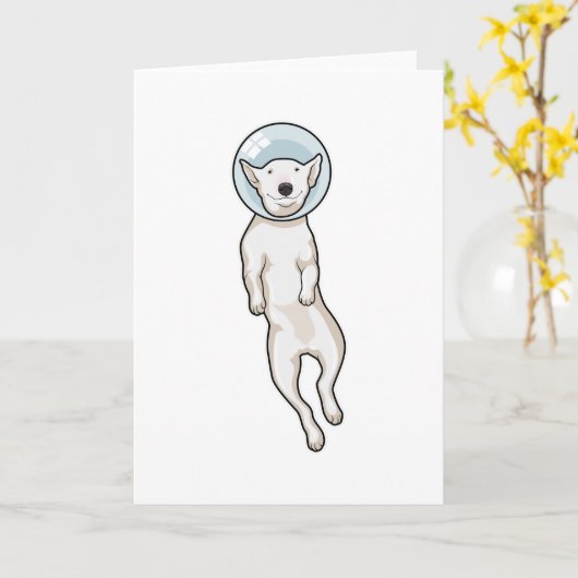Bull Terrier Space Karte (Gelbe Blume)