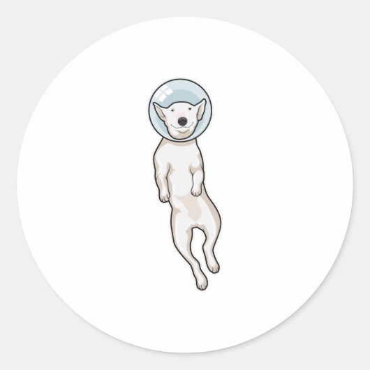 Bull Terrier Space Runder Aufkleber (Vorderseite)