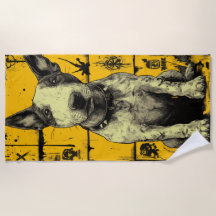 Bull Terrier Street Art – Gelbes Grunge-Hund-Desig