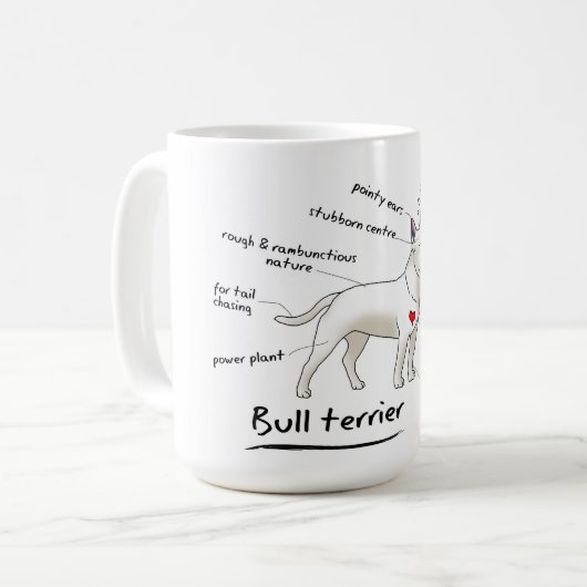 Bull Terrier Tasse (Vorderseite Links)