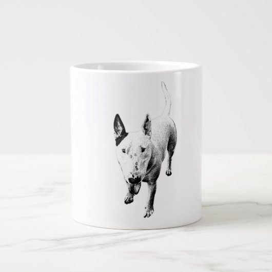 Bull Terrier Tasse – Seelischer Kampfgeist, im Mit (Vorderseite)