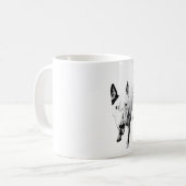Bull Terrier Tasse – Seelischer Kampfgeist, im Mit (Vorderseite Links)