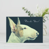 Bull Terrier Thank You Card Dankeskarte (Stehend Vorderseite)