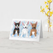 Bull Terrier Trio Karte (Gelbe Blume)