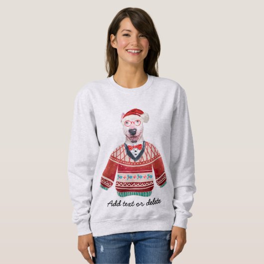 Bull Terrier Ugly Christmas Dog Mama Sweatshirt (Vorne ganz)