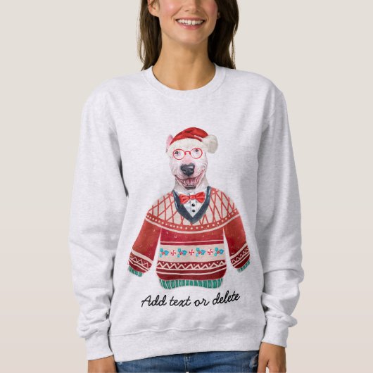 Bull Terrier Ugly Christmas Dog Mama Sweatshirt (Vorderseite)