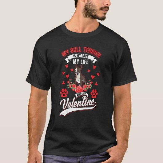 Bull terrier Valentine's Day Mini Bull Bull Terrie T-Shirt (Vorderseite)