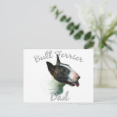 Bull Terrier Vater 2 Postkarte (Stehend Vorderseite)