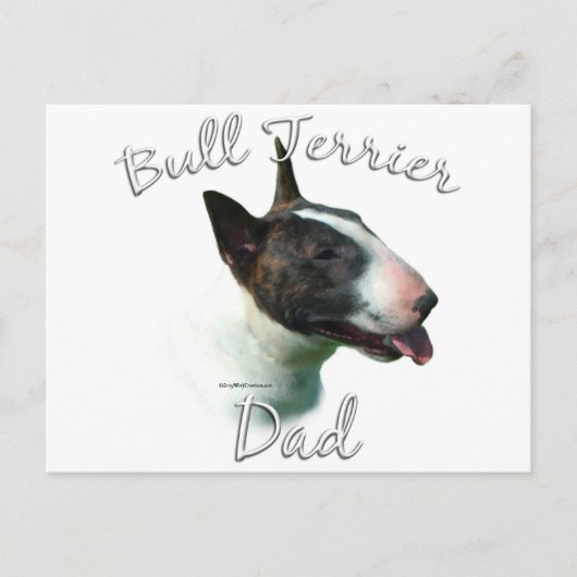 Bull Terrier Vater 2 Postkarte (Vorderseite)