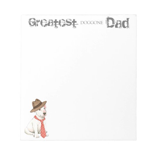 Bull Terrier Vater Notizblock (Vorderseite)