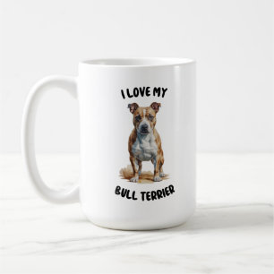 Bull Terrier Wasserfarbe Illustration Kaffeetasse