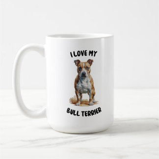 Bull Terrier Wasserfarbe Illustration Kaffeetasse
