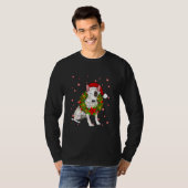 Bull Terrier Weihnachts-Weihnachtsmannmütze Xmas L T-Shirt (Vorne ganz)