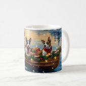 Bull Terrier Weihnachtsboot Urlaub Kaffeetasse (VorderseiteRechts)