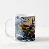 Bull Terrier Weihnachtsboot Urlaub Kaffeetasse (Links)