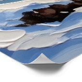 Bull Terrier Weihnachtsboot Urlaub Poster (Ecke)