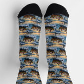 Bull Terrier Weihnachtsboot Urlaub Socken (Oben)