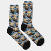 Bull Terrier Weihnachtsboot Urlaub Socken (Rechts)