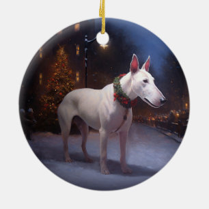 Bull Terrier Weihnachtsfest Saison Keramik Ornament