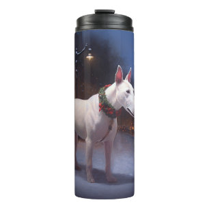 Bull Terrier Weihnachtsfest Saison Thermosbecher