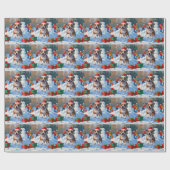 Bull Terrier Weihnachtsfest Schneeszene Geschenkpapier (Flach)