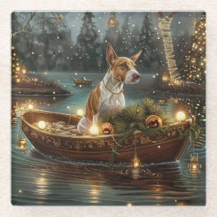 Bull Terrier Weihnachtsfestreise Glasuntersetzer