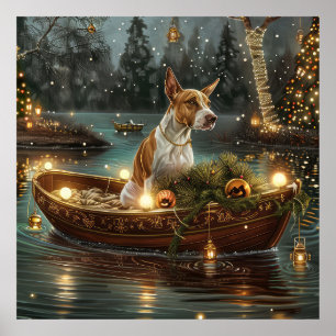 Bull Terrier Weihnachtsfestreise Poster