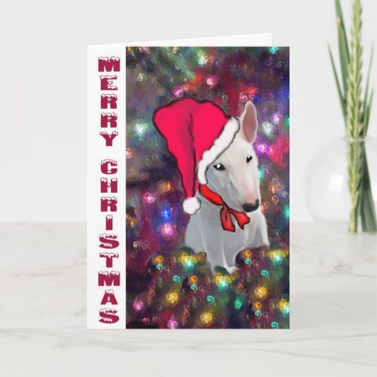 Bull Terrier Weihnachtskarte Feiertagskarte (Vorderseite)