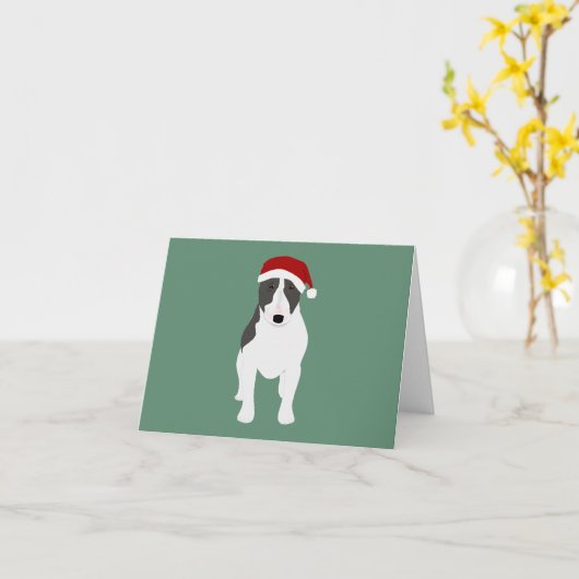 Bull Terrier Weihnachtskarte Karte (Gelbe Blume)