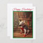 Bull Terrier Weihnachtskarte Santa Jumper (Vorne/Hinten)