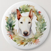 Bull Terrier Weihnachtsmann Button (Vorderseite)