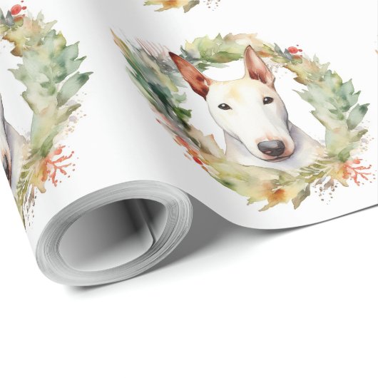 Bull Terrier Weihnachtsmann Geschenkpapier (Rolleneckpunkt)
